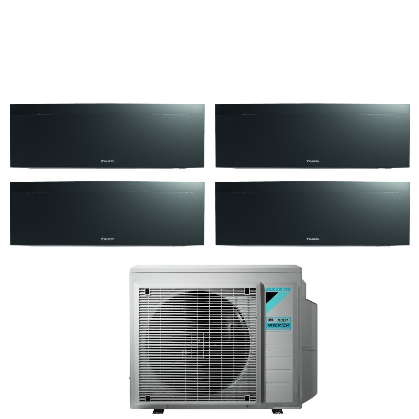 Daikin - Climatizzatore Condizionatore Bluevolution Quadri Split Inverter Serie Emura Black Iii 7+12+12+12 Con 4mxm80n R-32 Wi-fi Integrato 7000+12000+12000+12000 Colore Nero - Garanzia Italiana