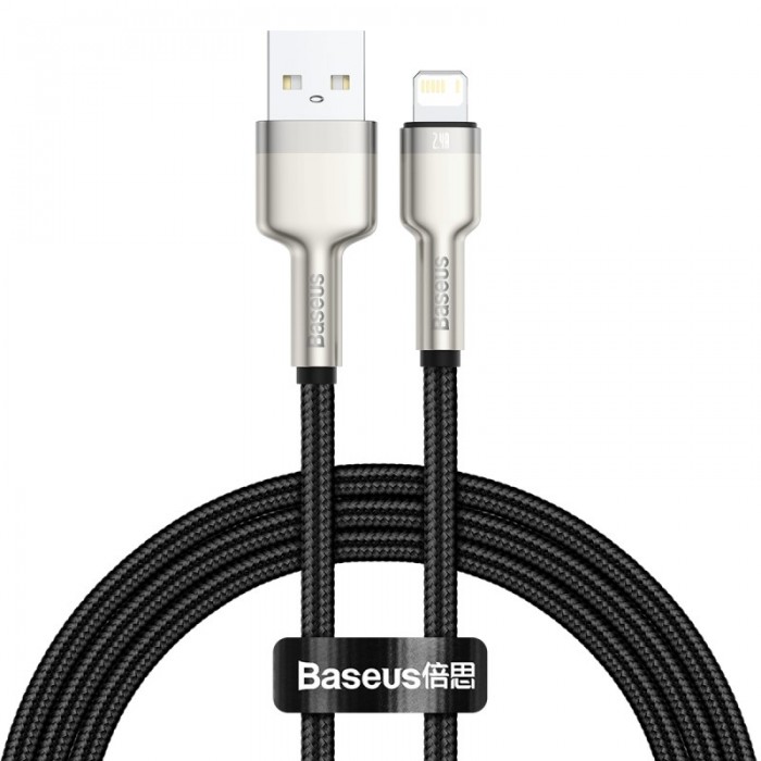 Tresice France Schwarz Baseus Cafule Usb-Auf-Lightning-Kabel, 2,4 A, 1 M (Schwarz)