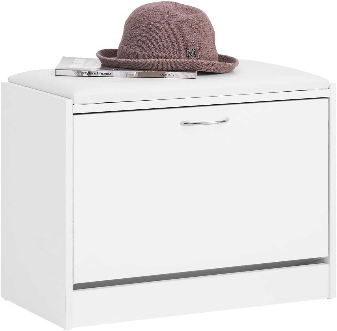 Sobuy - Banc Armoire À Chaussures 1 Abattant Avec Coussin
