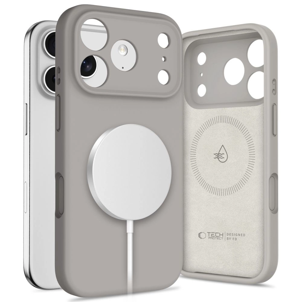 Tech-Protect Silicone MagSafe Case für iPhone 17 Pro - Grau (Apple iPhone 17 Pro), Smartphone Hülle, Grau - Bild 2