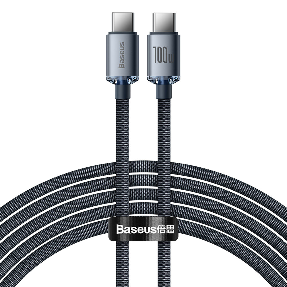 Baseus Schwarz Crystal Shine Usb-C Auf Usb-C Kabel 100W 2M | | Nylon - Bild 6