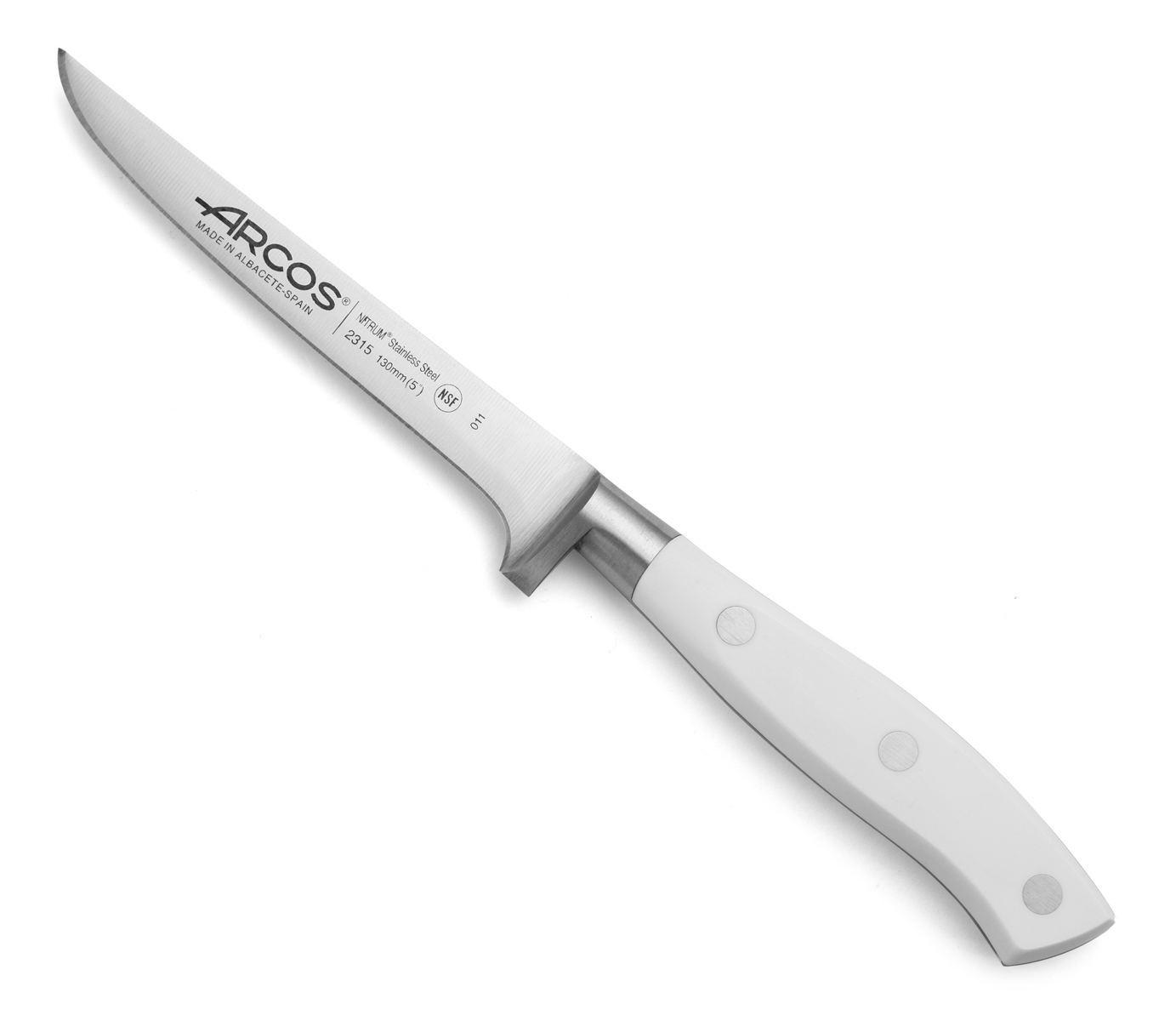Arcos Ausbeinmesser mit Nitrum Edelstahlklinge 130 mm - Professionelles Messer zum Entbeinen von Fleisch - Ergonomischer Griff aus Polypropylen - Weiß, Serie Riviera Blanc - Bild 2