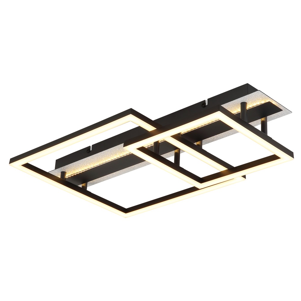 Globo Schwarz Led Deckenlampe Deckenleuchte Wohnzimmerlampe Matt Silber L 56 Cm
