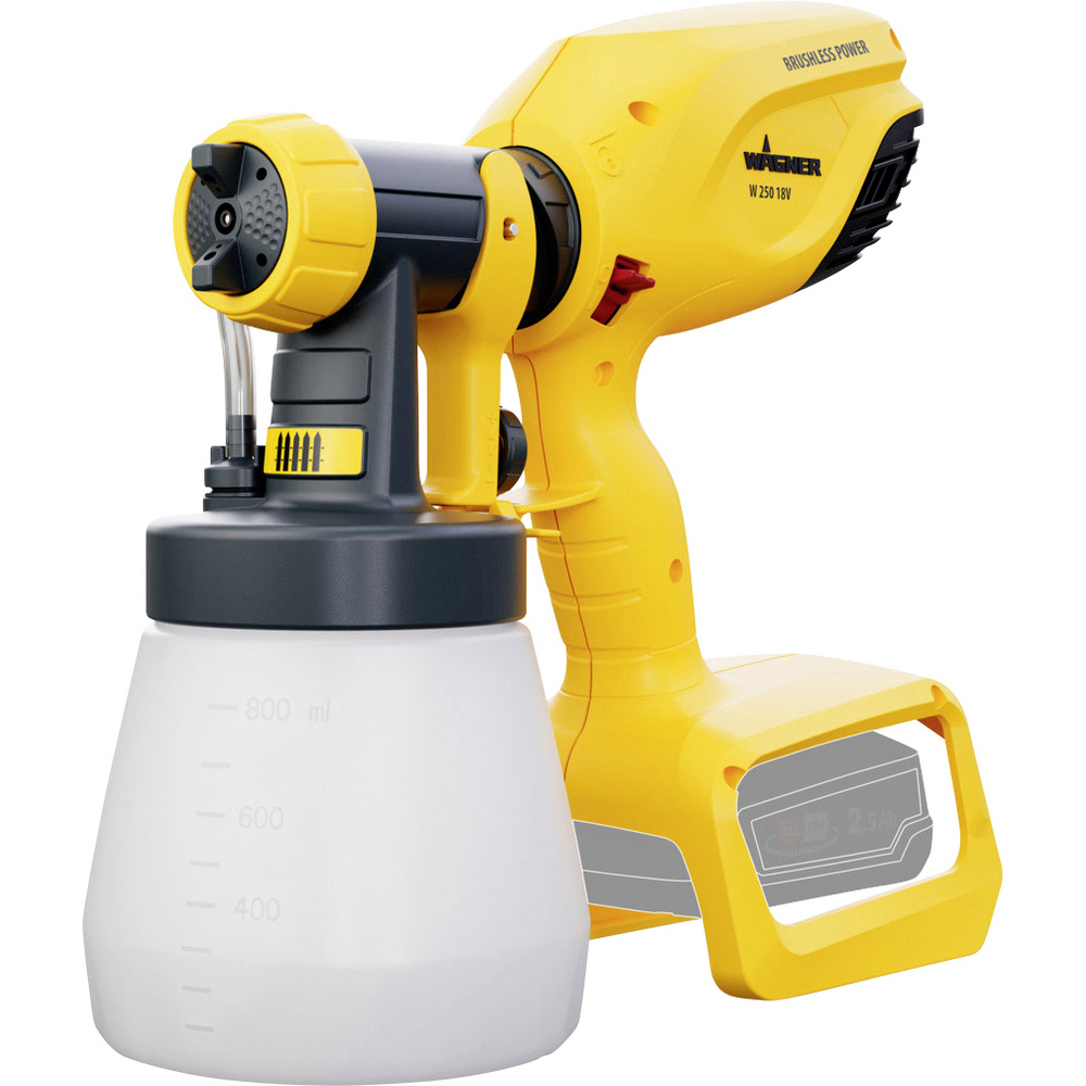 Wagner , Farbsprühsystem, W250 18V Akku-Farbsprühpistole 18 V Fördermenge (Max.) 250 Ml/Min - Image 4