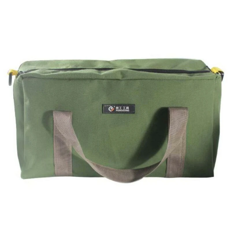 Sac à outils en toile épaisse, 30 × 12 × 18 cm, vert armée, organisateur multifonction