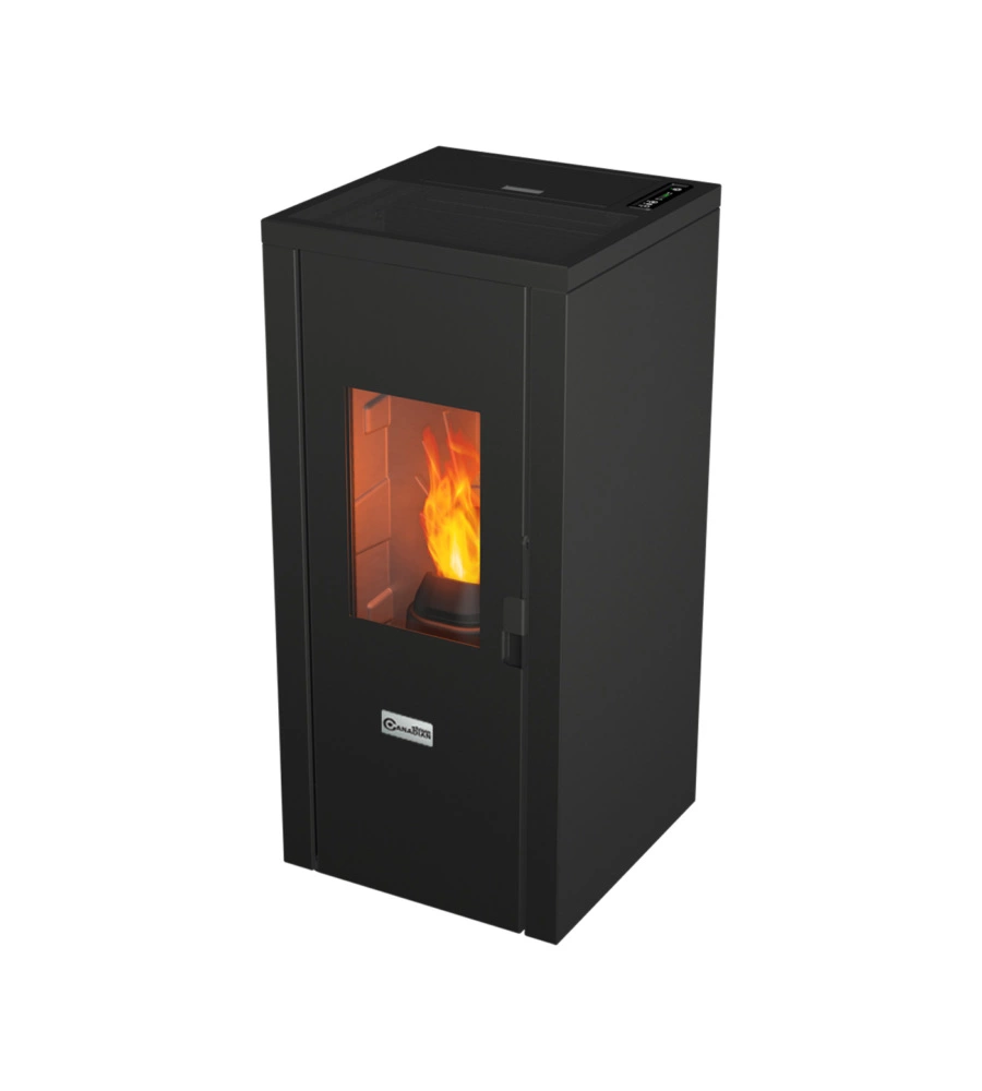Stufa A Pellet Canadian Stove Ermetica "designevo 9c" Nero 8,3 Kw