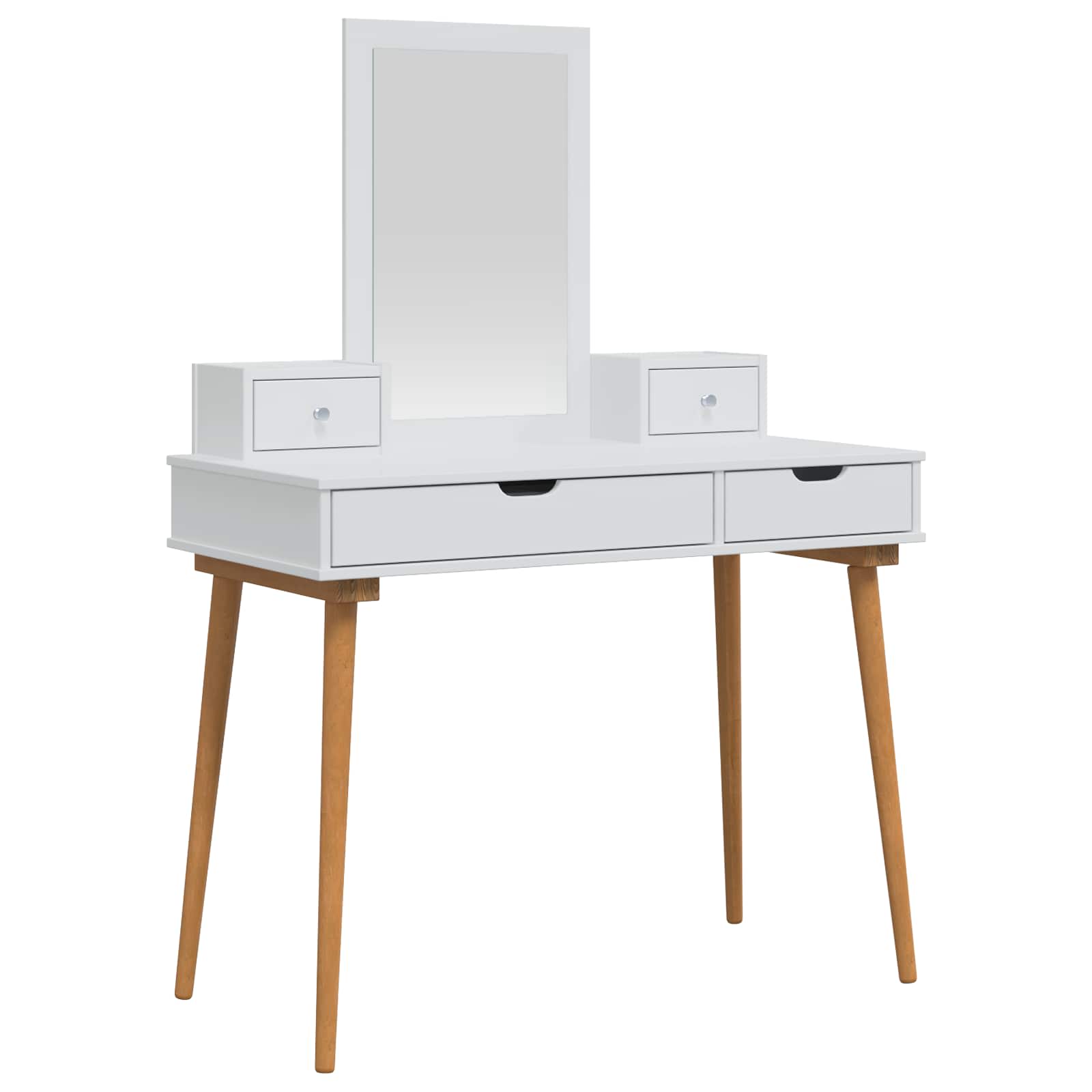 Vidaxl Weiß Dressing Table Set Fauske 4 Pcs White 100 X 50 X 143 Cm