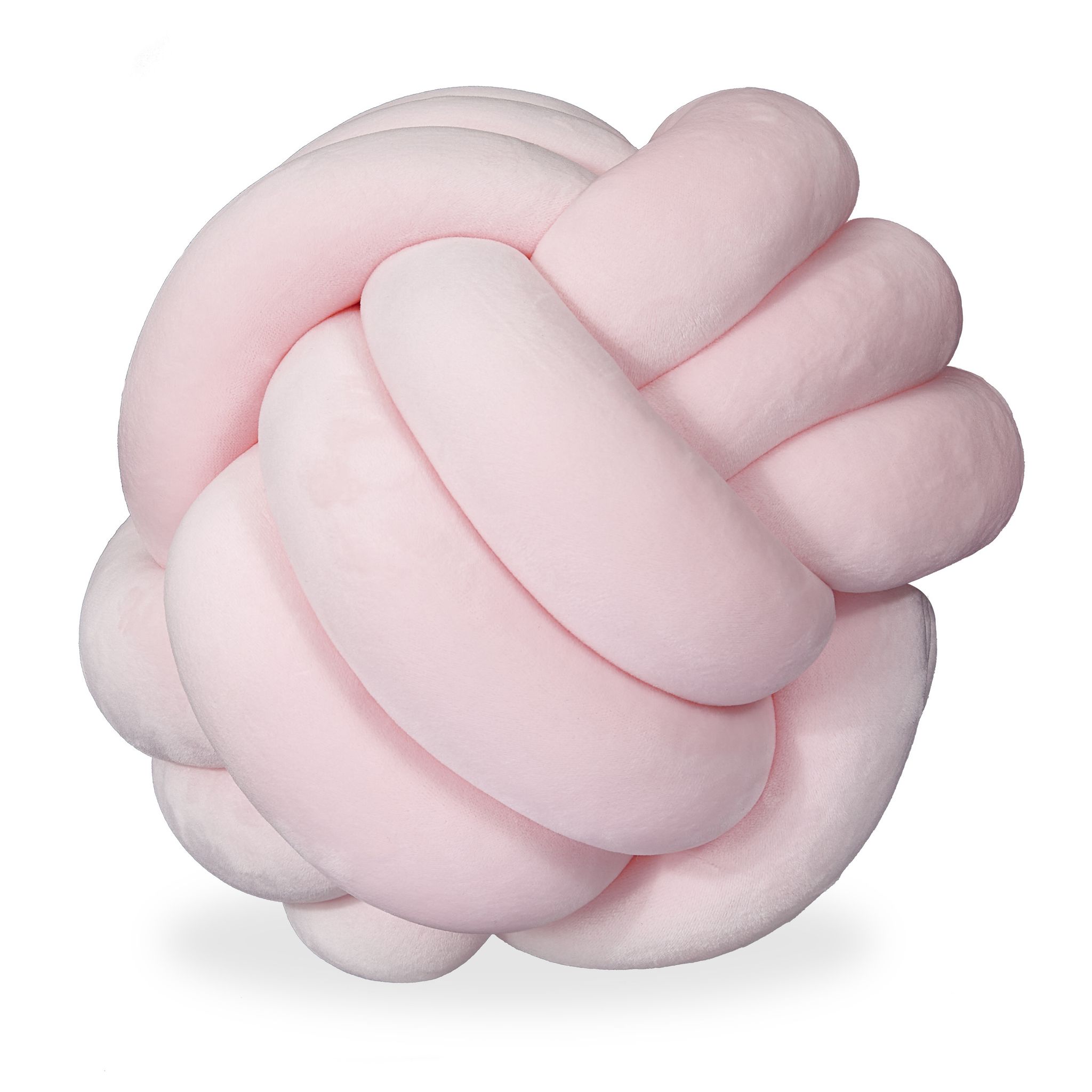 Relaxdays Knot Pillow, Knotted Tie Cushion For Sofa, Decorative, Nordic/celtic, Braid Knot Pillow, Ø 25 Cm, Pink