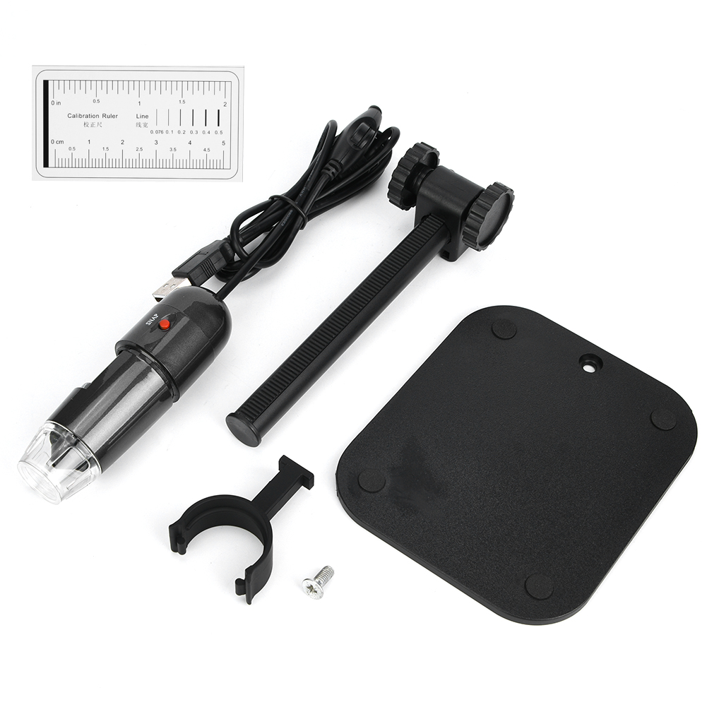 Microscope numérique USB 25x-600x avec support élévateur, 8 LED, modèle S04