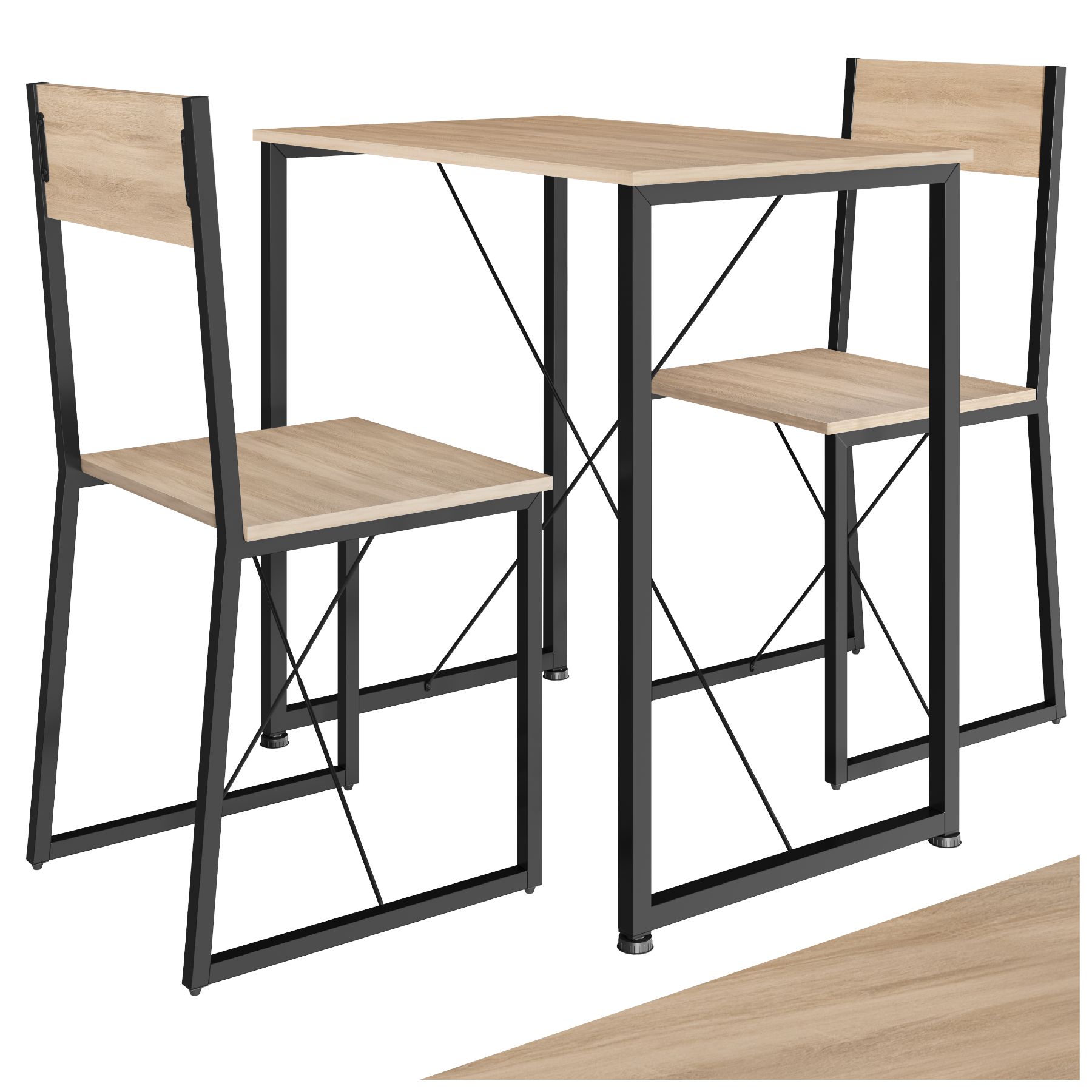 Tectake - Ensemble Chaises De Salle À Manger En Bois Et Acier Style