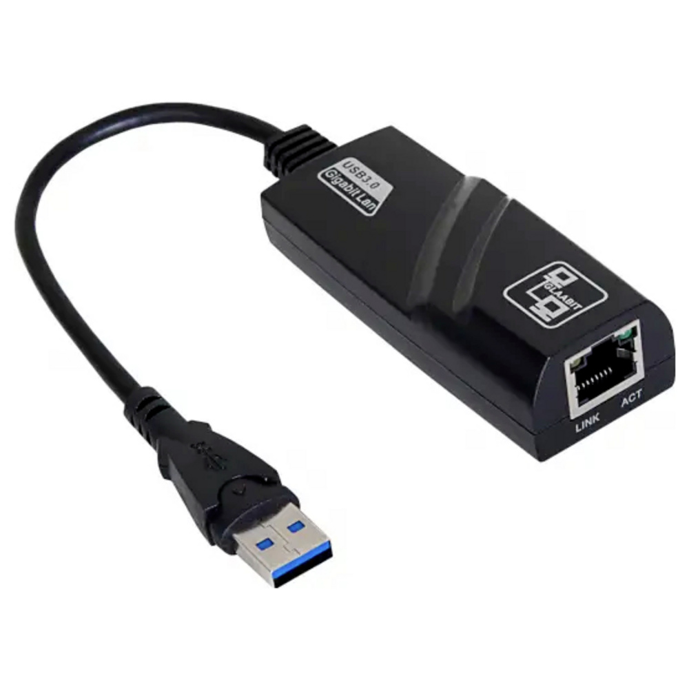 Akyga Schwarz Ak-Ad-31 Usb 3.0 Rj45 Adapter Lan Ethernet Netzwerkkarte Mit 15Cm Kabel