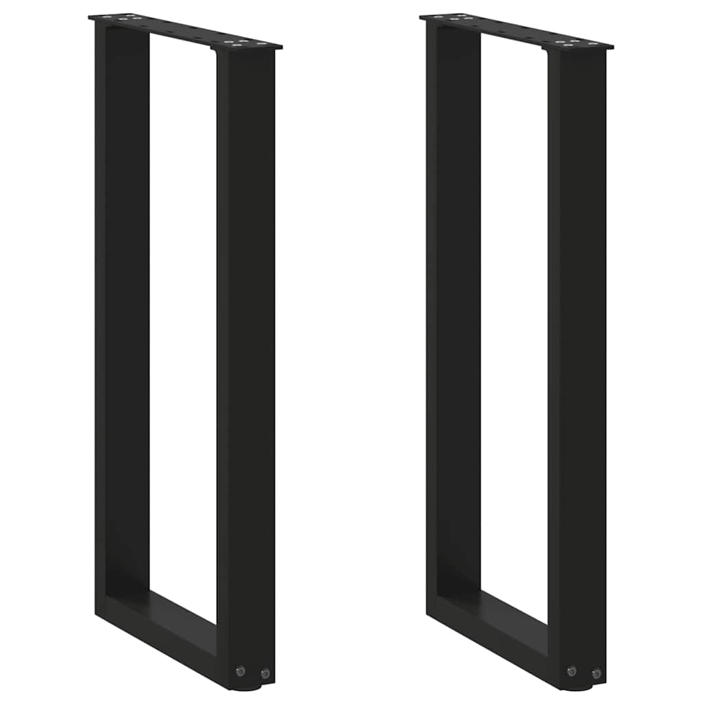 Vidaxl – Pieds De Console U En Acier Thermolaqué – Lot De 2