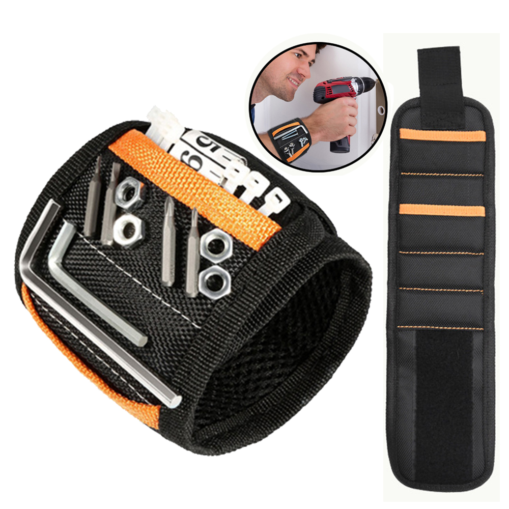 Bracelet magnétique porte-outils en toile Oxford 1680D, 10 aimants, 400 x 90 mm