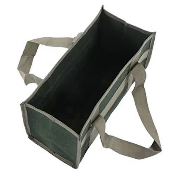 Sac à outils à large ouverture en toile épaisse, grande capacité, 43 x 21 x 32 cm, vert