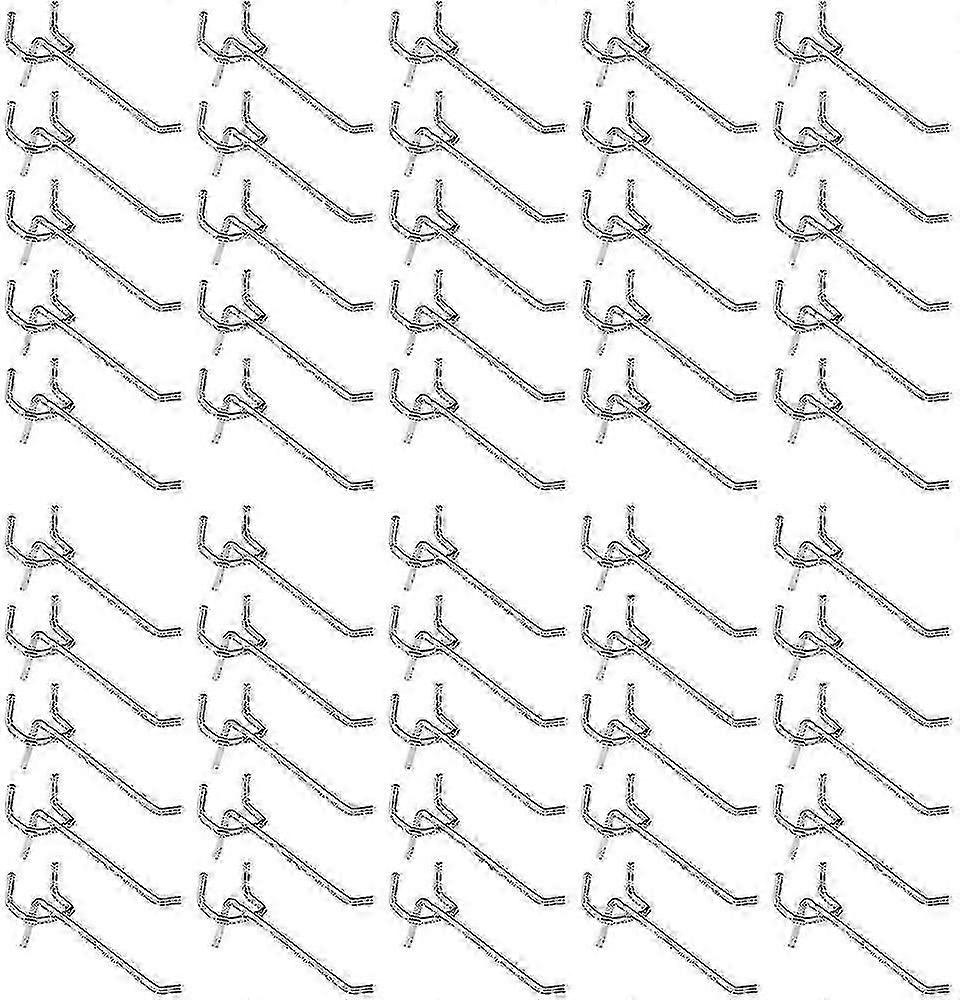 Crochets pour panneau perforé en acier galvanisé, 10 cm, lot de 50