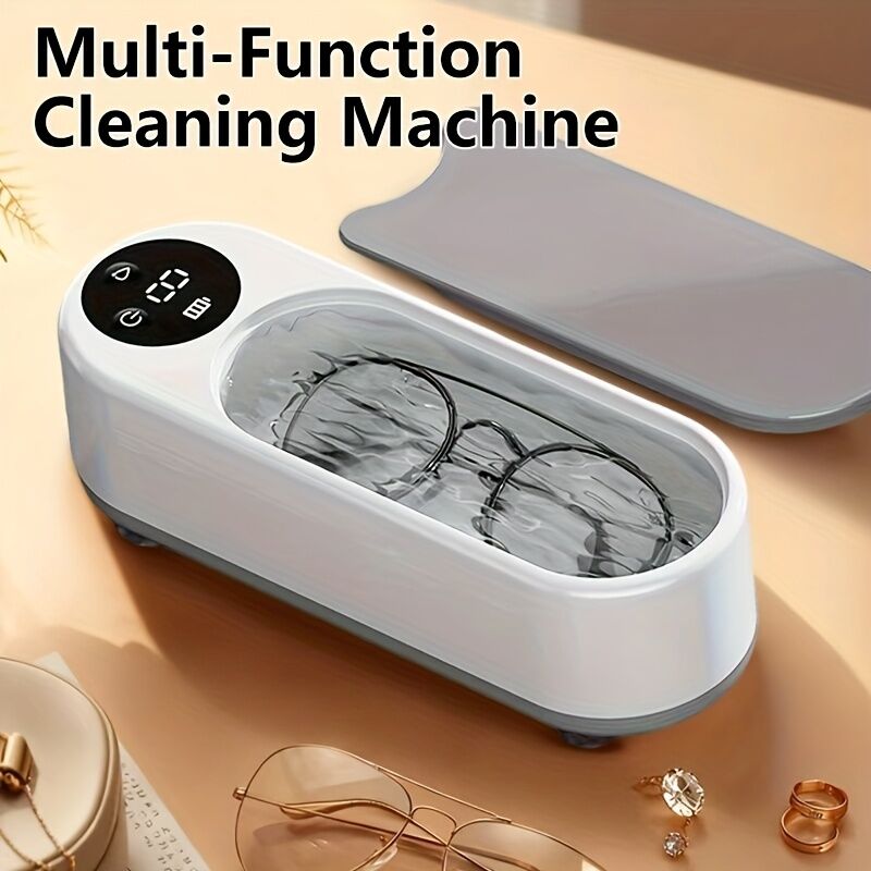 Nettoyeur à ultrasons portable 450 ml, commande tactile et chargement USB pour bijoux, lunettes et montres