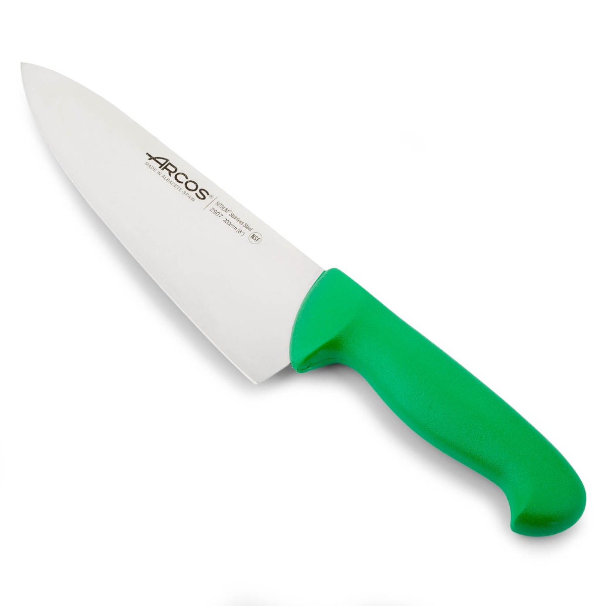 Arcos Grün Kochmesser Farbe - Prof 290721 Aus Nitrum-Edelstahl Und Mango Ergonomisches Es Polypropylen Und 20 Cm Klinge, Vitrine