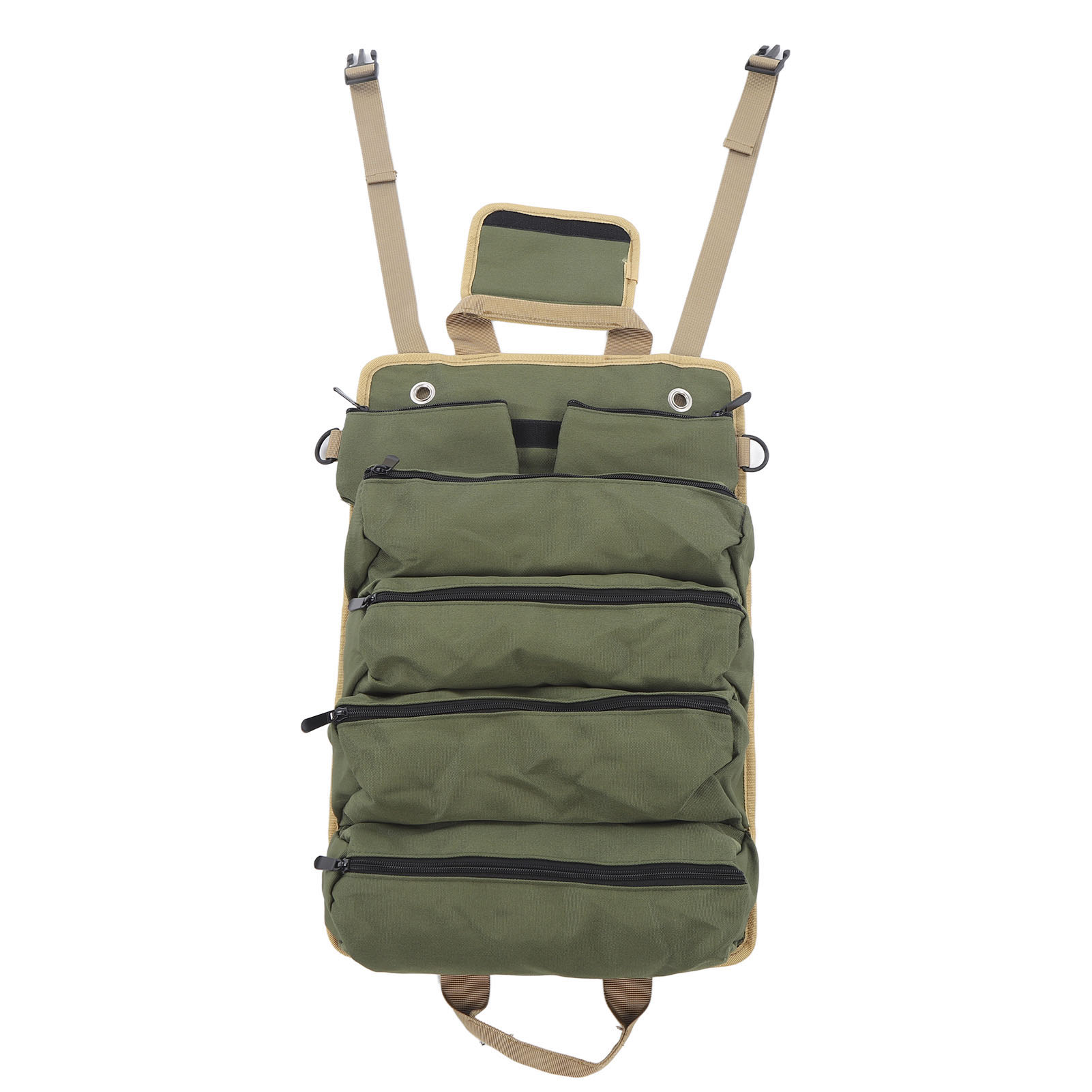 Sac à outils enroulable en toile Oxford, poches séparées, 33 x 5,8 cm replié, 49 x 33 cm déplié