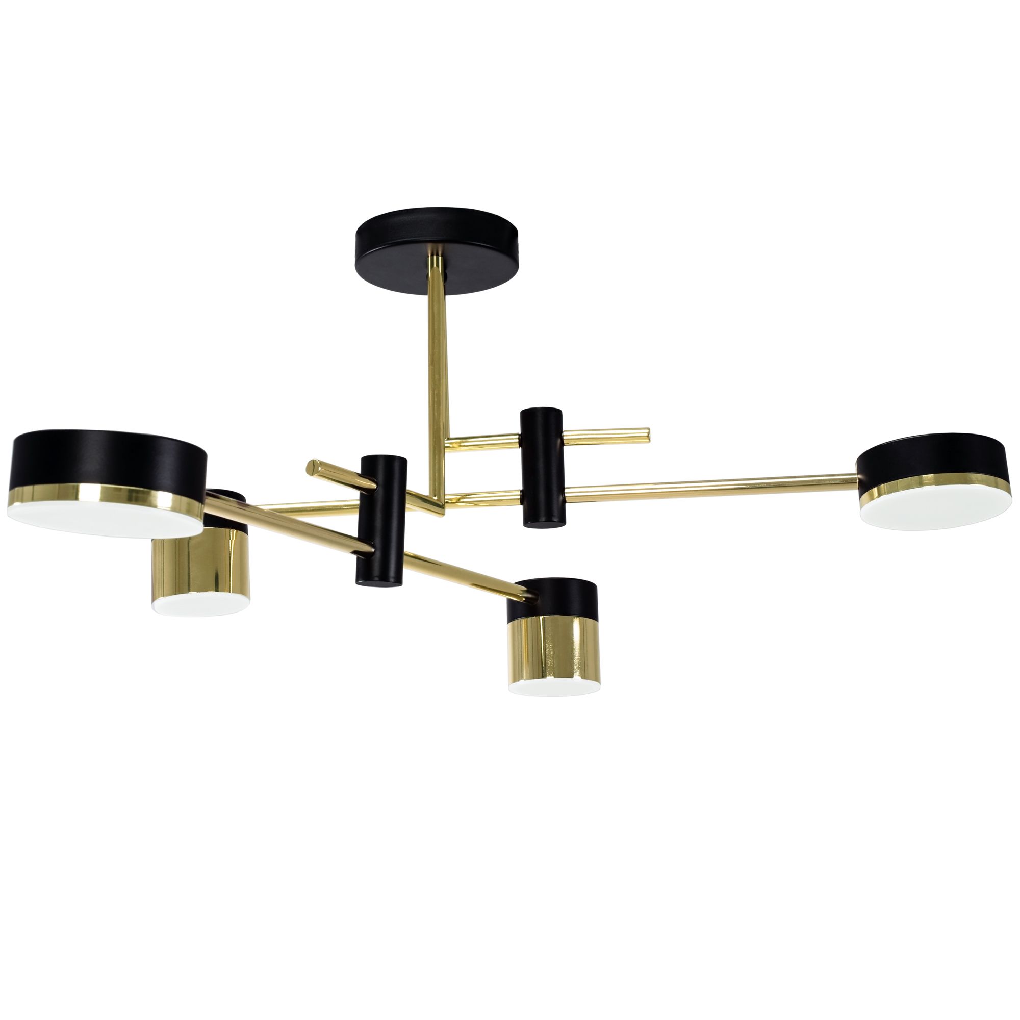 Toolight - Lampe Suspendue App1001-4c Noir Or Led 4-points De Lumière