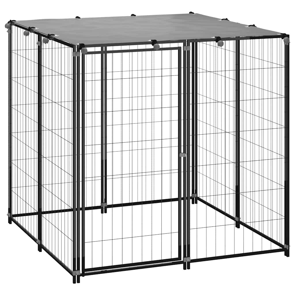 Vidaxl Schwarz Dog Kennel Black 110X110x110 Cm Steel
