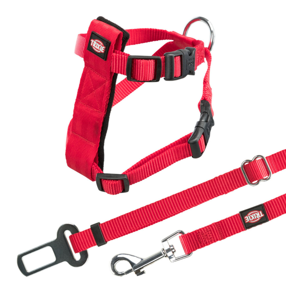 Trixie Rot Auto-Geschirr (23, 24, 25, 27, 28, 29, 30, 31, 32, 33, 34, 35, 36, 37, 38, 39, 40, 41, 42, 43, 44, 45, 46, 47, 48, 49, 50, Katze, Spazieren), Halsband + Leine - Image 4