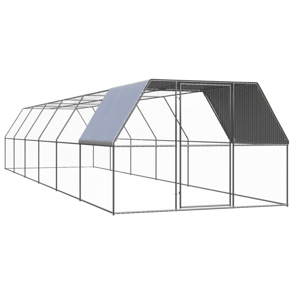 Outdoor-hühnerkäfig 3x12x2 M Verzinkter Stahl Vidaxl