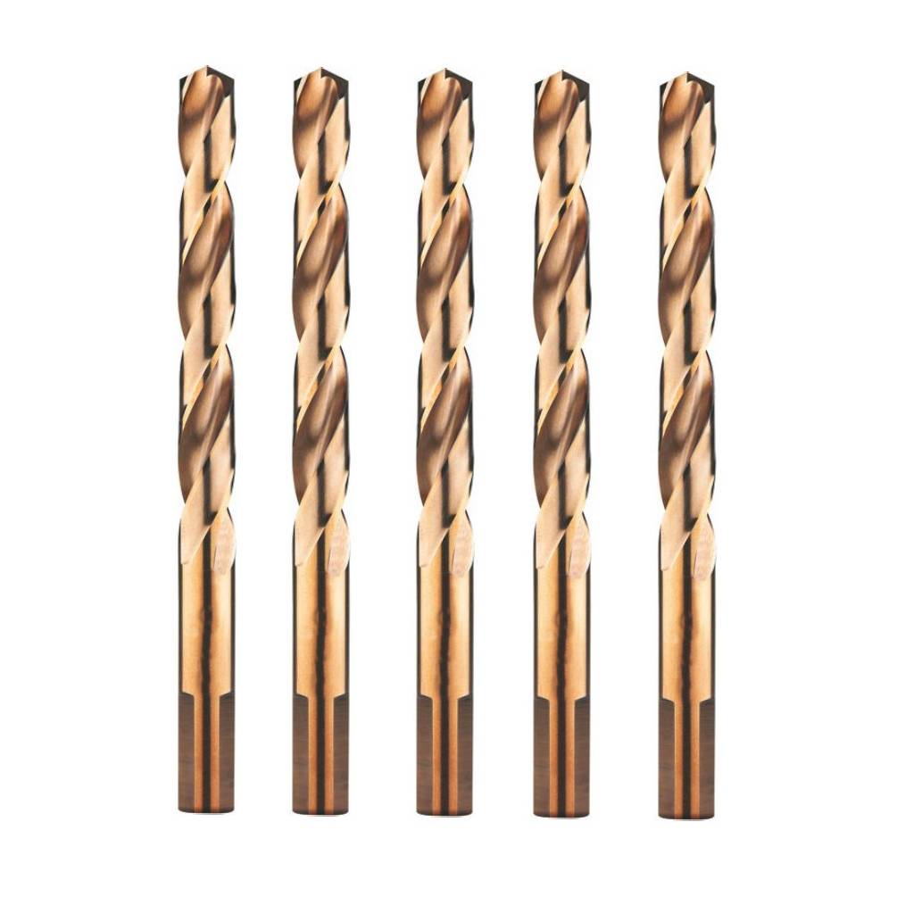 Lot de 5 forets hélicoïdaux HSS co à queue 3 méplats · Ø 10,2 mm — photo de l’offre ManoMano