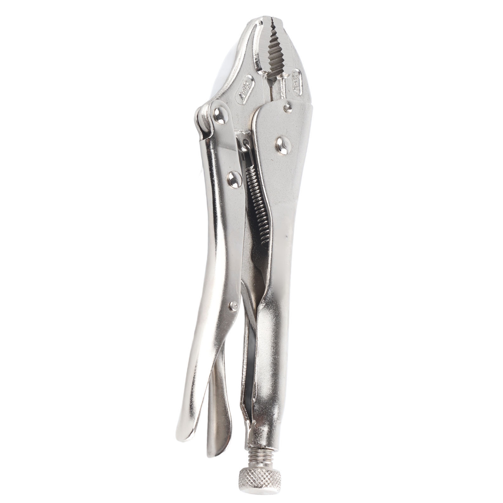 Pince de blocage à mâchoires courbes en acier chrome vanadium, 220 mm, réglage par boulon micrométrique