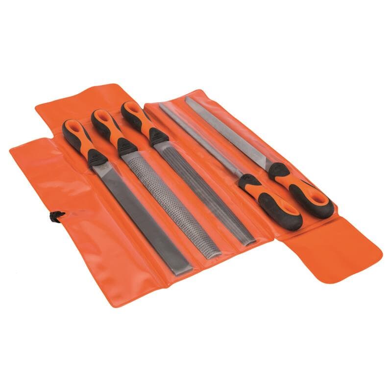Bahco Ergo Feilensatz Mit Halbrundraspel, Halbschlicht 250 Mm - 5-Tlg., Hieb 2