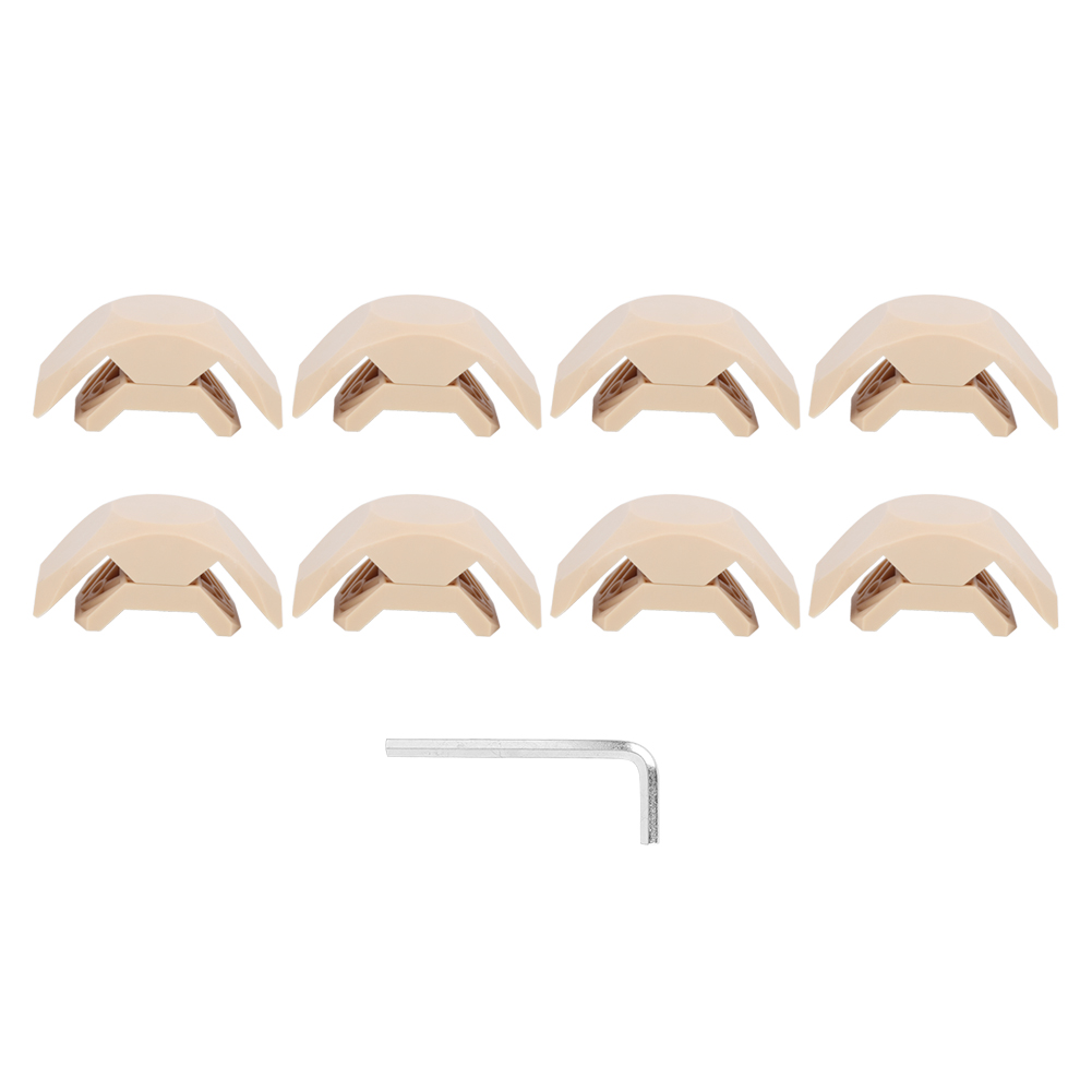 Serre-joints d'angle pour menuiserie en plastique technique, couleur bois, lot de 8 avec clé hexagonale