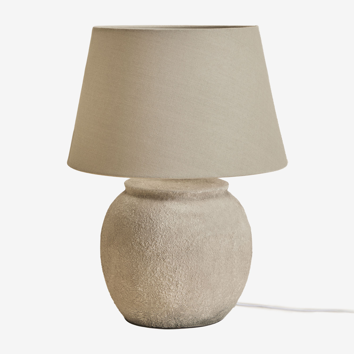 Lampe De Table En Céramique Et Lin Kenaris Sklum Gris Clair ↑45 Cm
