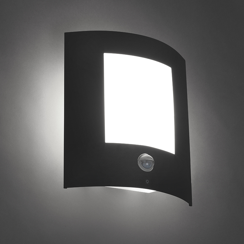 Qazqa - Outdoor Wall Light Anthracite With Motion Sensor Ip44 - Emmerald 1
