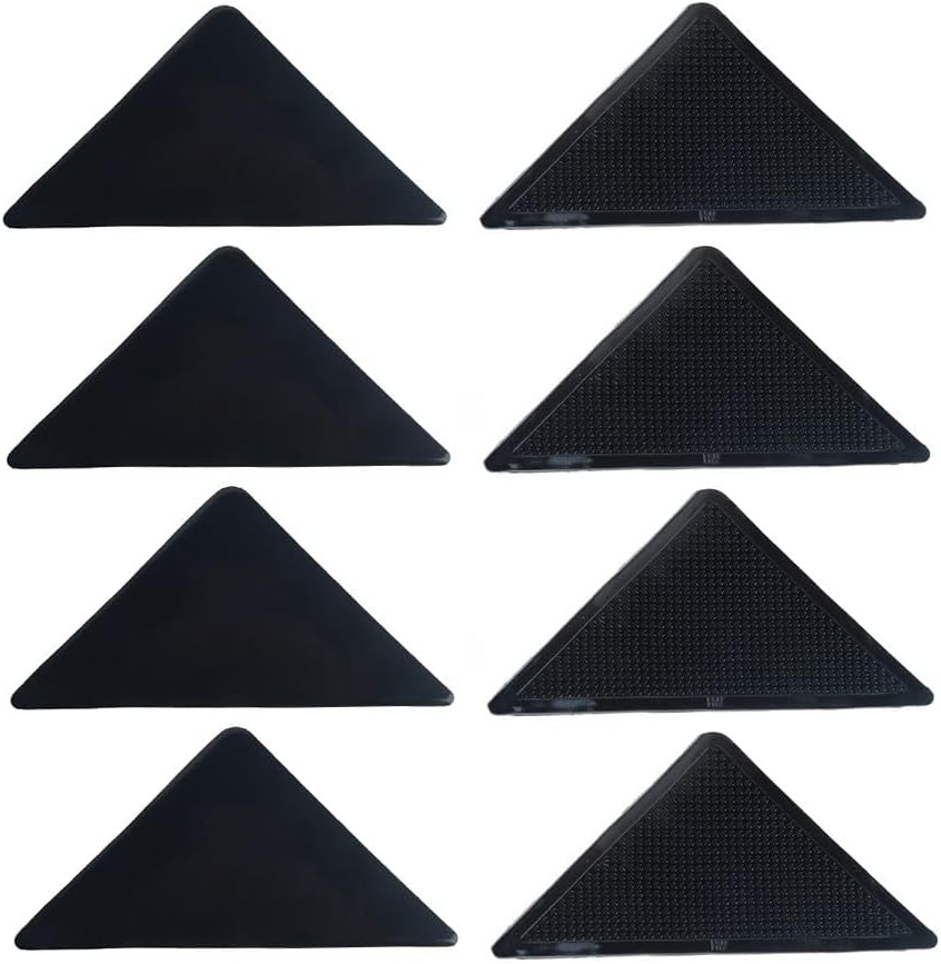 Sous-tapis antidérapants en silicone lavables, 15 x 5 cm, lot de 4