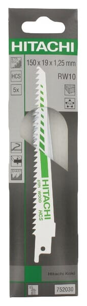 Hikoki (Hitachi) Hikoki 752030 Gerades Sägeblatt Hcs 150 Mm Rw10/s644d Pvc 5 Stück