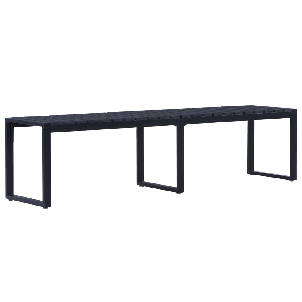 Vidaxl Schwarz - Gartenbank 180 Cm Ps-Platte