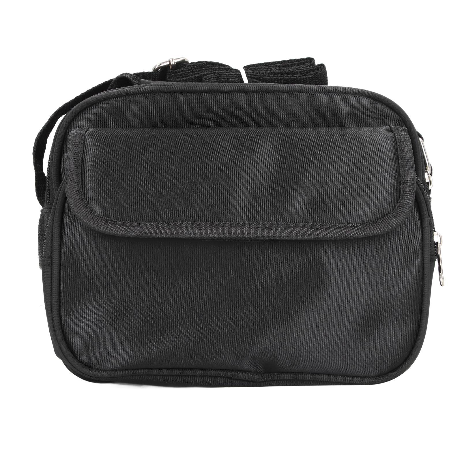 Sac de rangement pour outils à fibre optique en nylon imperméable, poignée et fermeture éclair, noir