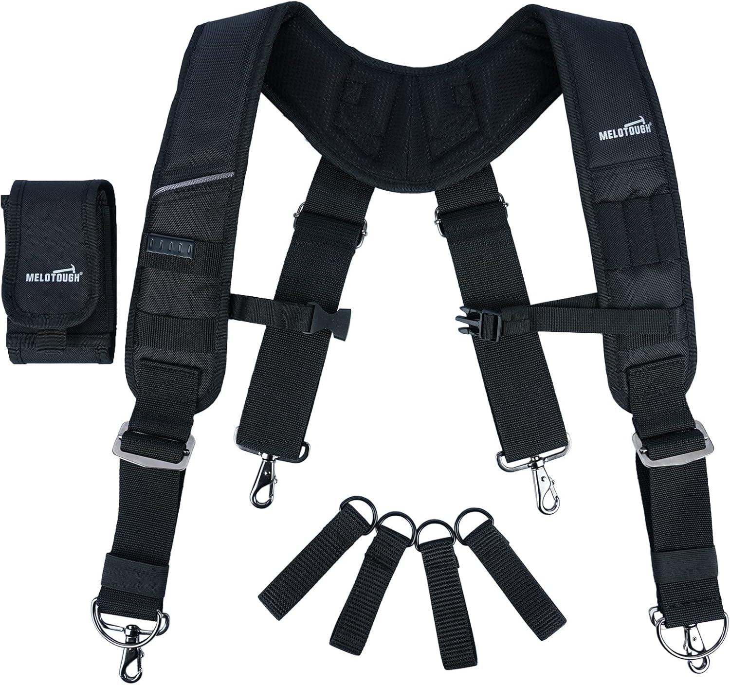 Bretelles de ceinture à outils rembourrées et réglables, 81,3 à 111,8 cm, support téléphone et porte-crayon
