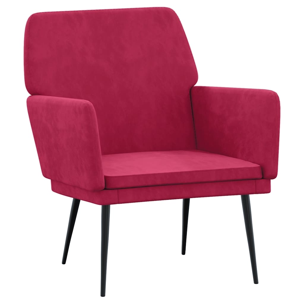 Armchair Wine Red 62x79x79 Cm Velvet Vidaxl
