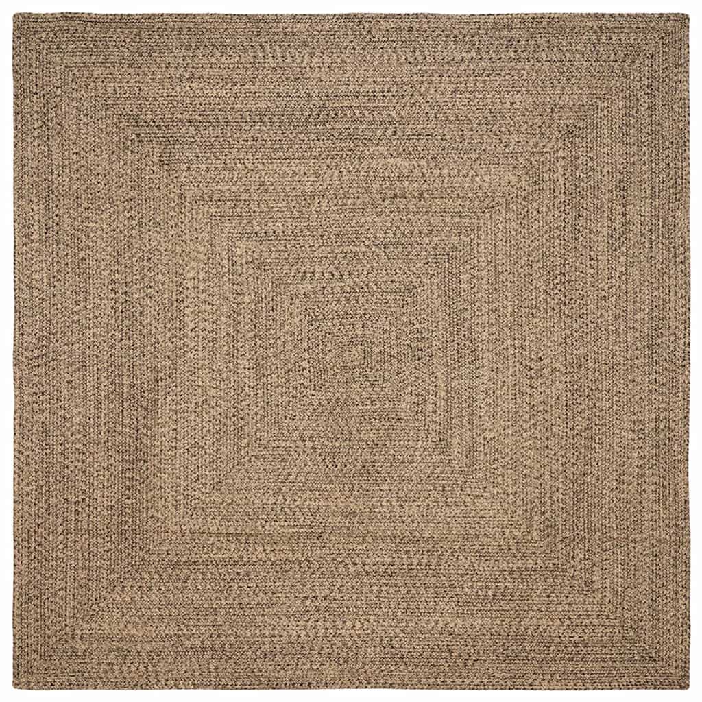 Area Rugs Natural And Black 240 X 240 Cm Jute Vidaxl
