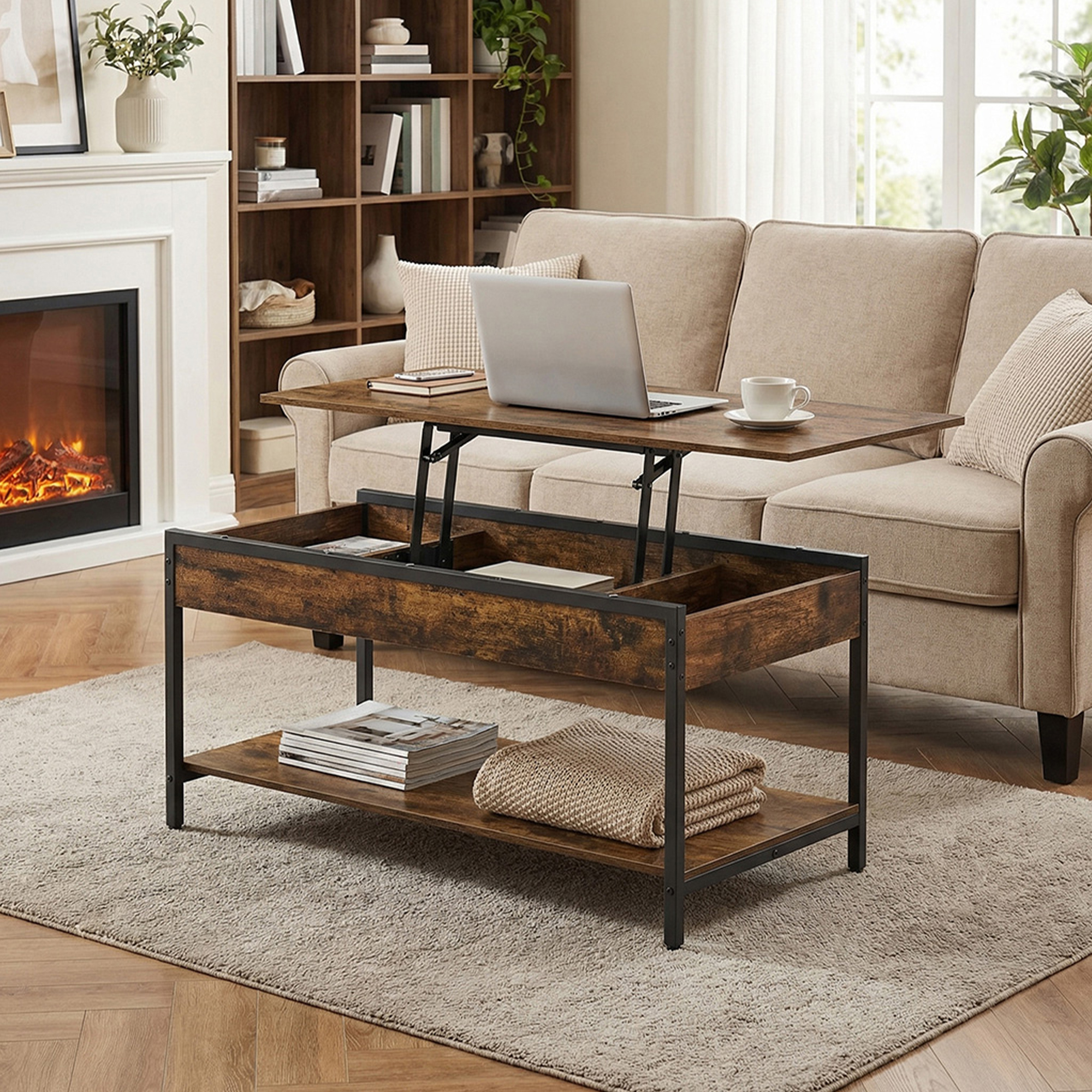 Table De Café Avec Plateau Relevable