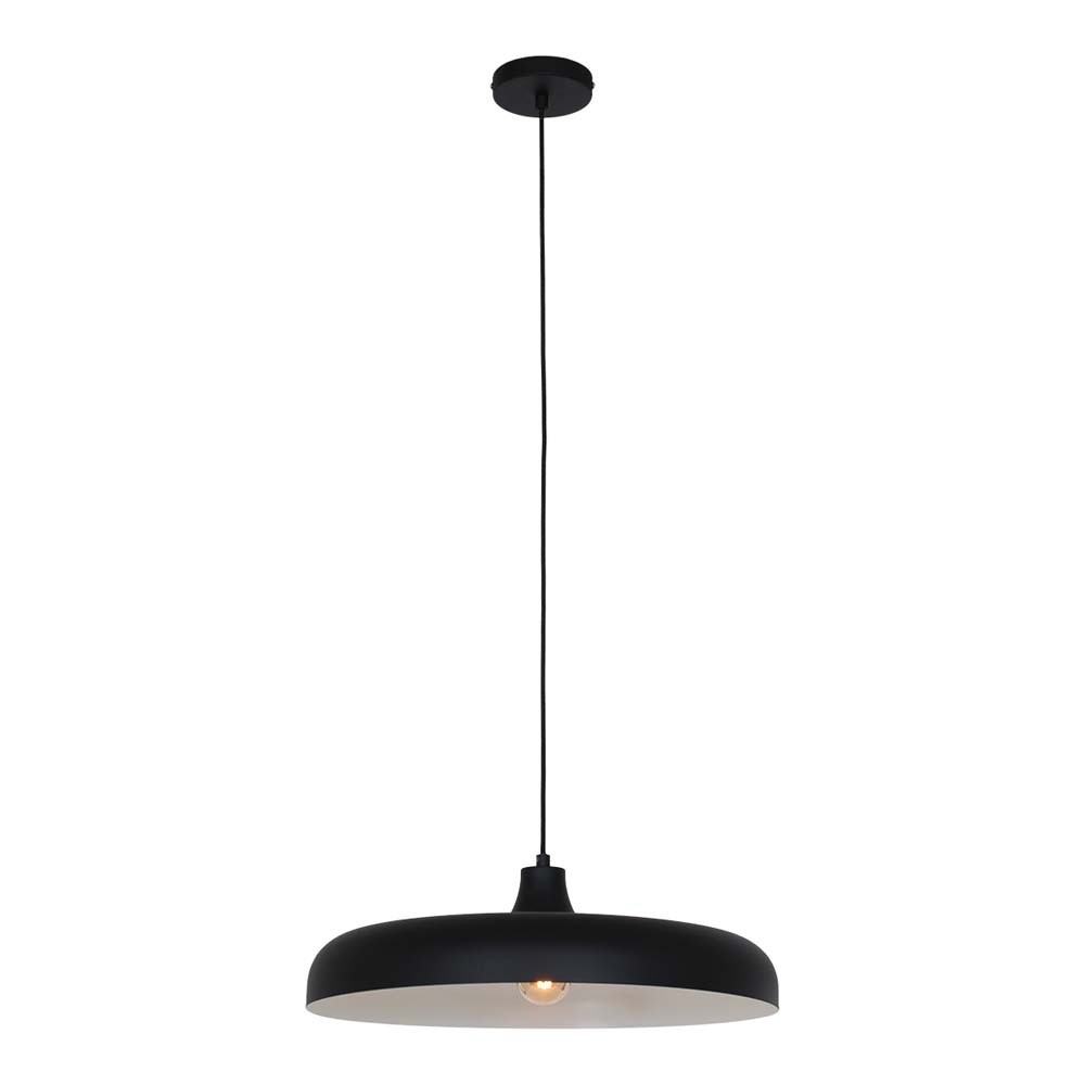 Pendelleuchte KRISIP, Ø 50cm, flach, E27, Metall, schwarz matt - Bild 3