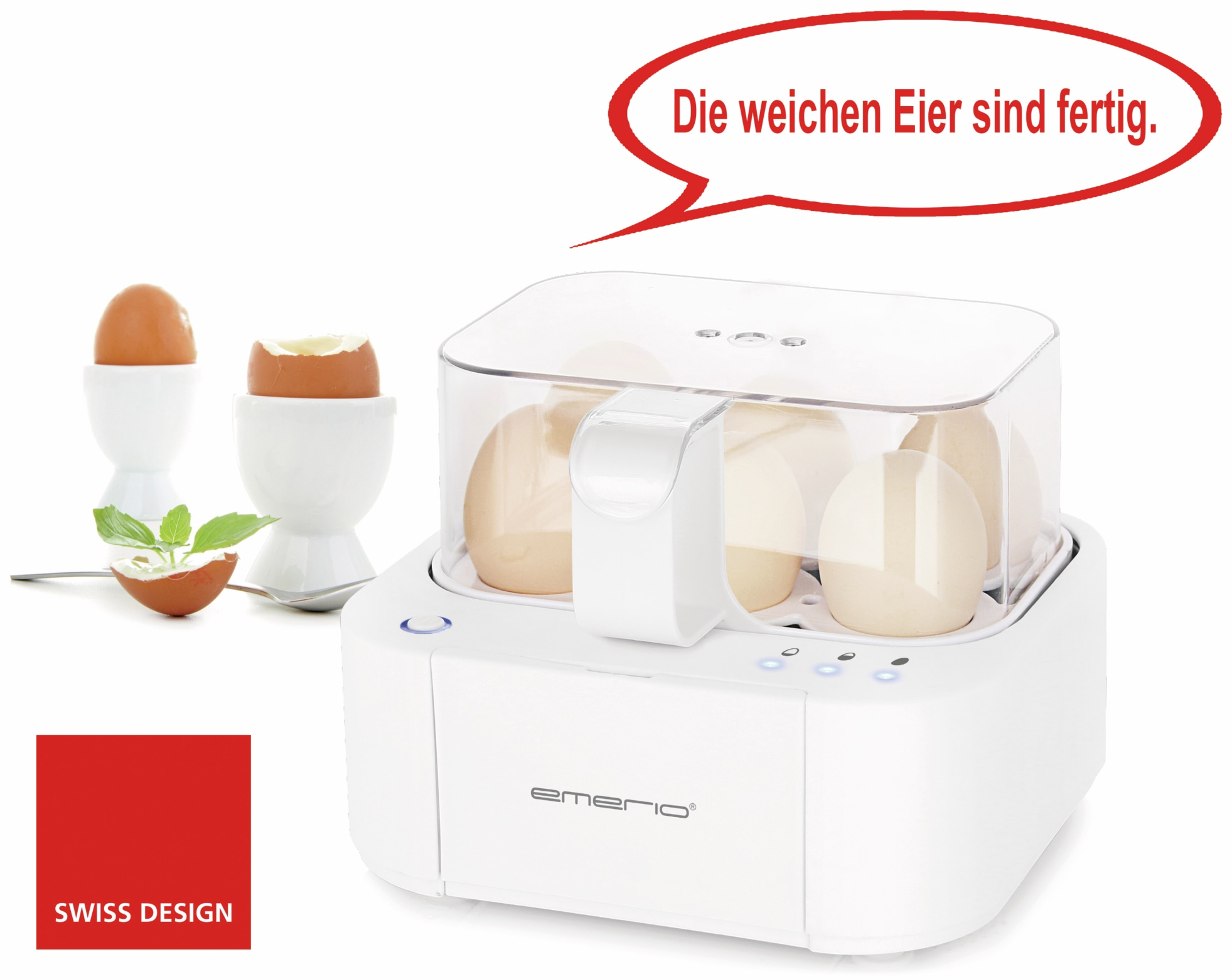 Emerio Eierkocher EB-115560, weiß, für 6 Eier, spricht - Image 4