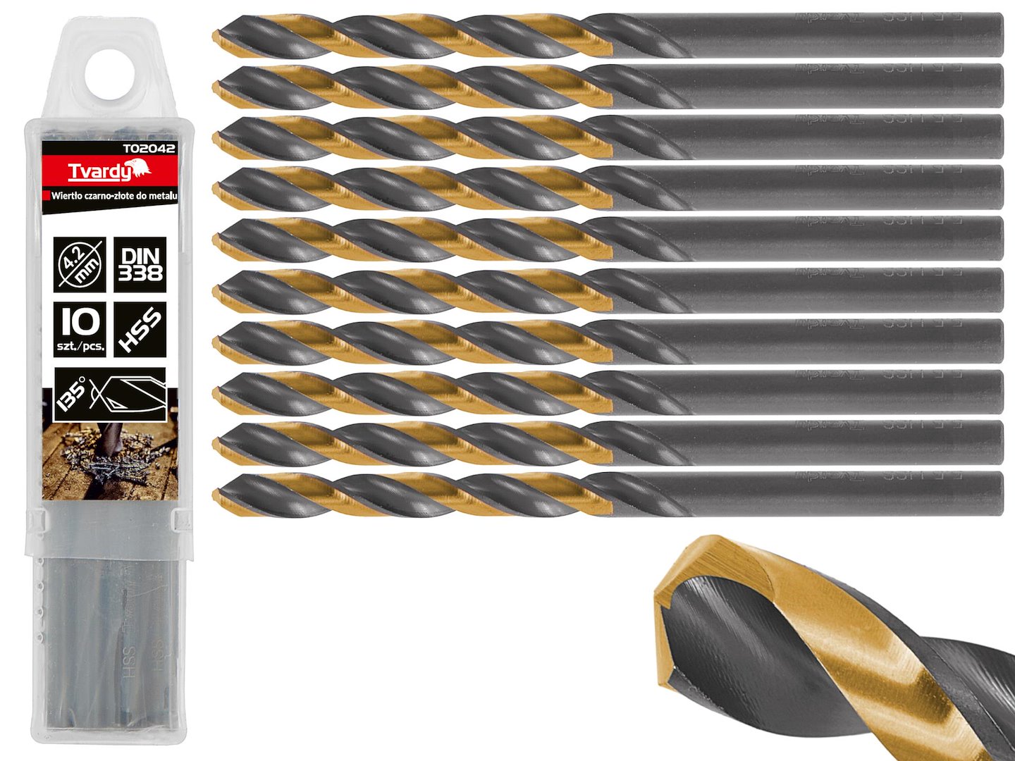 Import Schwarzer Und Goldener Hss-metallbohrer 4, 20 Mm (10/100/1000)