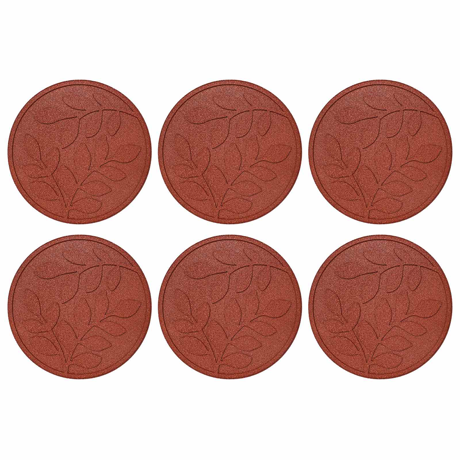 Vidaxl Stepping Stone 6 Pcs Red Ø 44 X 2 Cm Rubber 8721364687387
