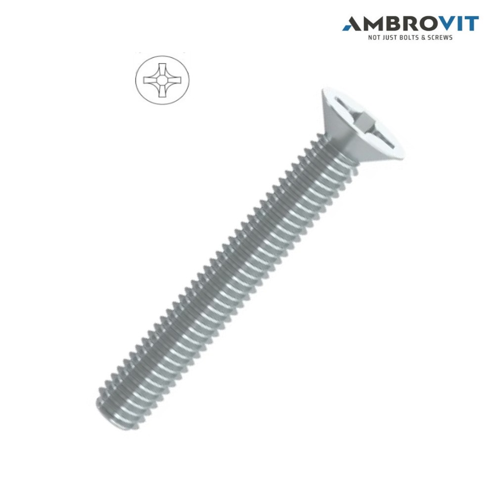 Viti Per Metallo 4.8 Testa Svasata Piana Ø Mm.8x60