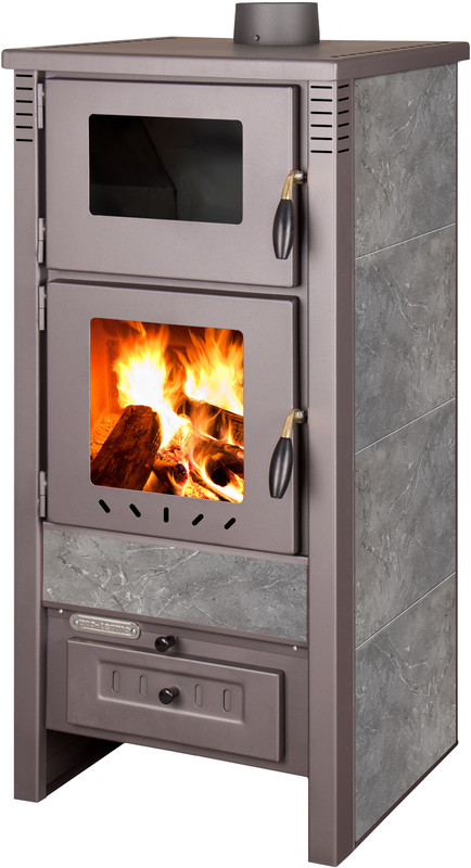 Biotermika - Stufa A Legna Ares 12.0 Kw Con Forno Gray