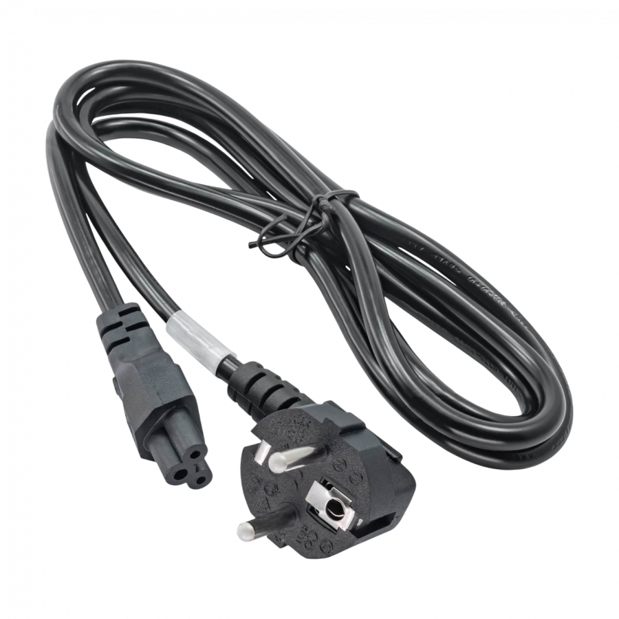 Akyga Schwarz Ak-Nb-01C 3-Pin-Stromkabel Für Notebooks Mit Kleeblattstecker C5 / Cee 7/7, 1,5 M