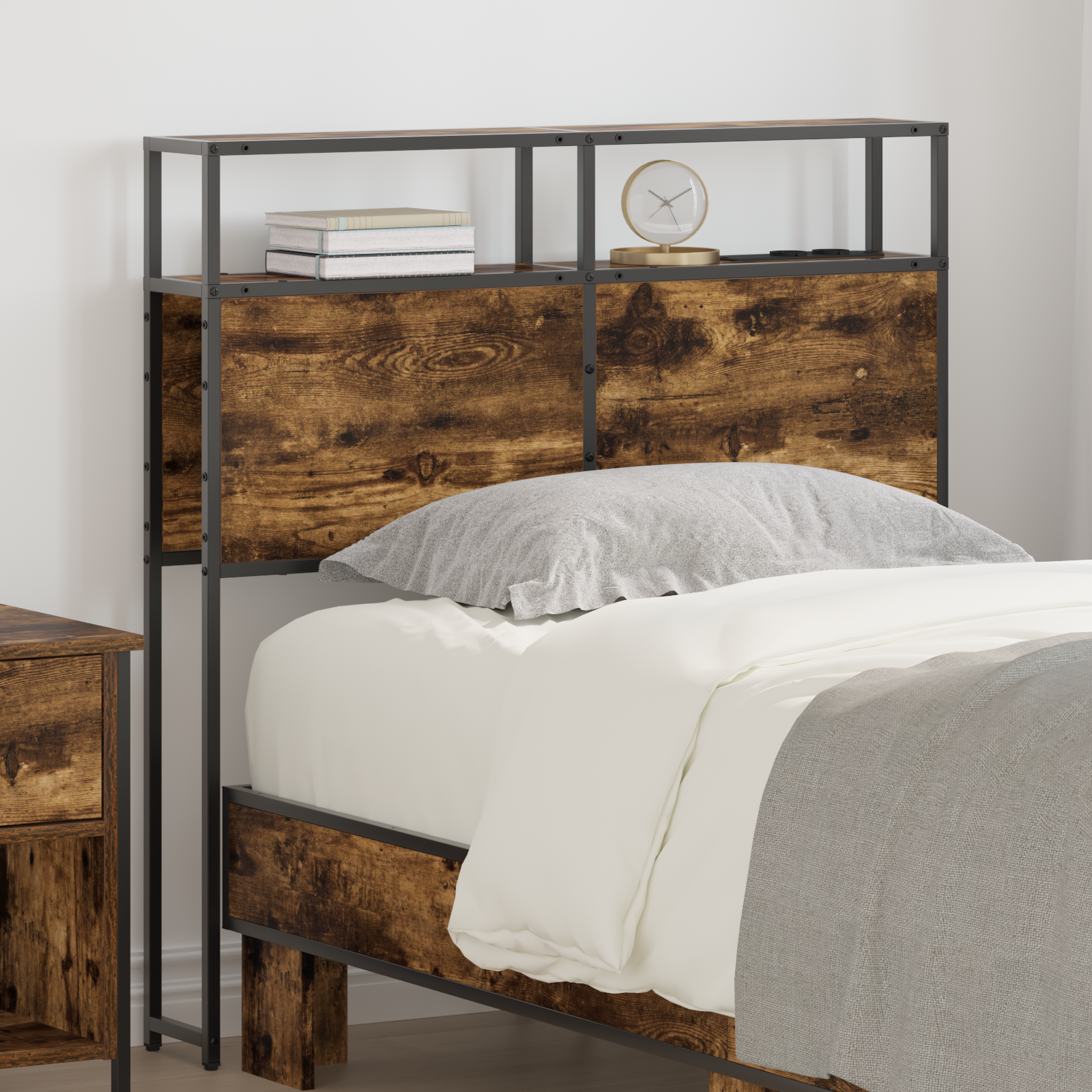 Tête De Lit De Rangement Chêne Fumé 75 Cm Bois D'Ingénierie Vidaxl