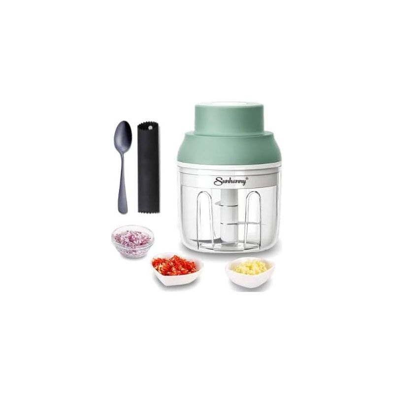 Mini Tritatutto Elettrico Per Aglio, Spremiaglio, Macinapepe, Macinapepe, Tritacarne E Frutta Secca, 250 Ml, Verde