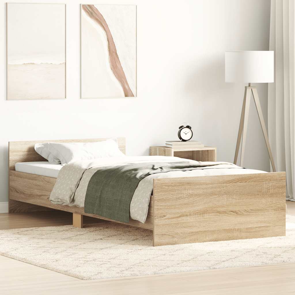 Cadre De Lit Chêne Sonoma 90x190 Cm Bois D'Ingénierie